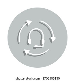 headphone, respond to customer needs badge icon. Simple glyph, flat vector of Business icons for ui and ux, website or mobile application