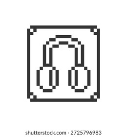 Diseño retro de auriculares Pixel Art