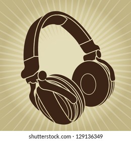 Headphone Retro Styled Illustration