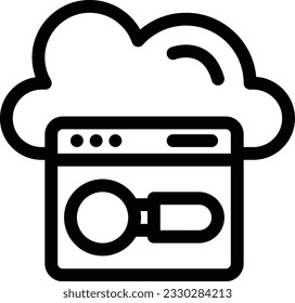 headphone search cloud screw line icon for download