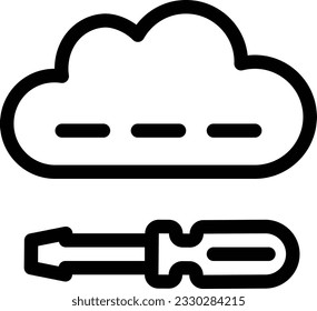 icono de la línea de tornillo de la nube de búsqueda de auriculares para descargar