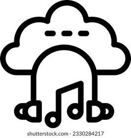 headphone search cloud screw line icon for download