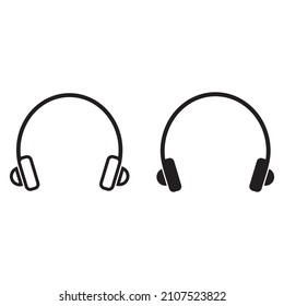 Headphone set icon vector. Headset icon vector symbol