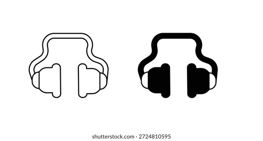 Conjunto de auriculares con Vector de fondo blanco Ilustración de stock
