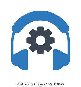 headphone setting vector glyph color  icon