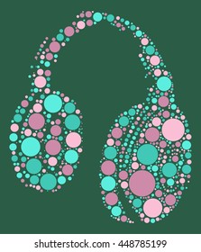 headphone shape vector design by color point