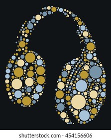 headphone shape vector design by color point