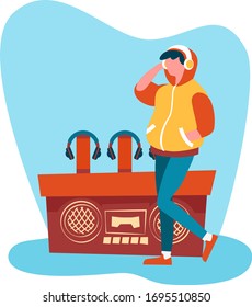 headphone shopping vector, music shop, listening, earphone store, speakers,  shopping vectors.