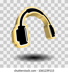 Headphone sign icon, vector illustration. isolated on transparent background.