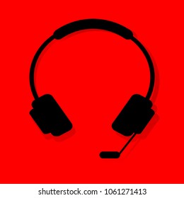Headphone sign icon, vector illustration. isolated on transparent background.