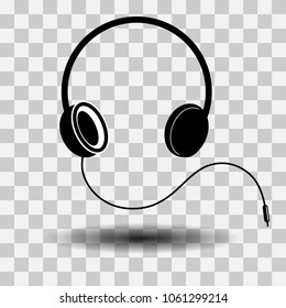 Headphone sign icon, vector illustration. isolated on transparent background.