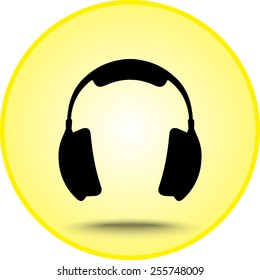 Headphone sign icon, vector illustration. Flat design style 