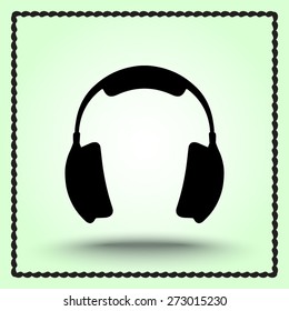 Headphone sign icon, vector illustration. Flat design style 