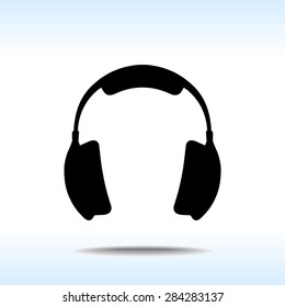 Headphone sign icon, vector illustration. Flat design style 