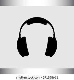 Headphone sign icon, vector illustration. Flat design style 