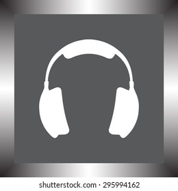 Headphone sign icon, vector illustration. Flat design style 