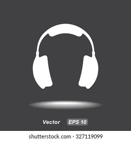 Headphone sign icon, vector illustration. Flat design style 