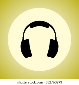 Headphone sign icon, vector illustration. Flat design style 