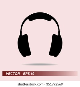 Headphone sign icon, vector illustration. Flat design style 