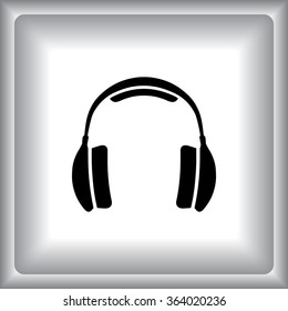 Headphone sign icon, vector illustration. Flat design style 