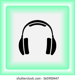 Headphone sign icon, vector illustration. Flat design style 
