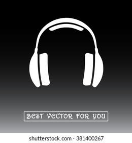 Headphone sign icon, vector illustration. Flat design style 