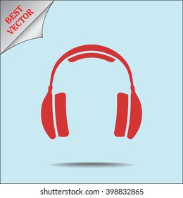 Headphone sign icon, vector illustration. Flat design style 