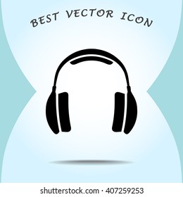 Headphone sign icon, vector illustration. Flat design style 