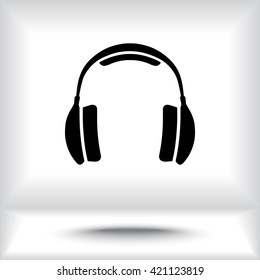 Headphone sign icon, vector illustration. Flat design style 