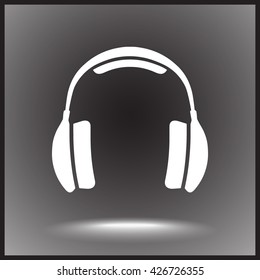 Headphone sign icon, vector illustration. Flat design style 