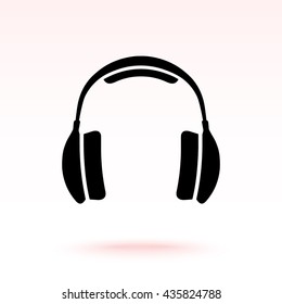 Headphone sign icon, vector illustration. Flat design style 