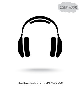 Headphone sign icon, vector illustration. Flat design style 