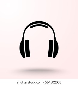 Headphone sign icon, vector illustration. Flat design style 