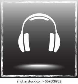 Headphone sign icon, vector illustration. Flat design style 