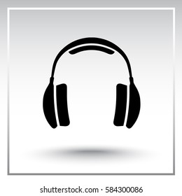 Headphone sign icon, vector illustration. Flat design style 