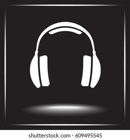 Headphone sign icon, vector illustration. Flat design style 