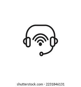 Headphone sign symbol, vector illustrator on white background 