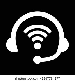 Headphone with signal Icon - Perfect use for printed files and presentations, designing and developing websites, promotional materials, illustrations or any type of design project.