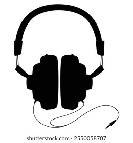 Headphone Silhouette Icon for Music and Tech Designs