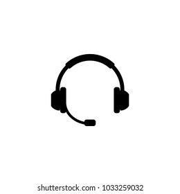 Headphone silhouette icon vector illustration.