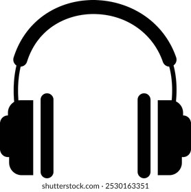 Silueta de auriculares para escuchar música Vector 