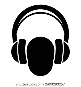 Headphone silhouette vector art illustration icon
