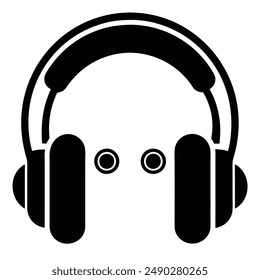 Headphone silhouette vector art illustration icon