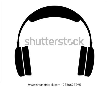 Headphone silhouette vector art white background