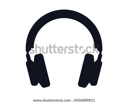 Headphone silhouette vector art white background