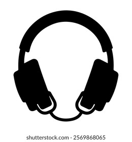 Headphone silhouette vector icon sign symbol illustration design.
