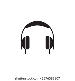 Headphone silhouette vector image white background