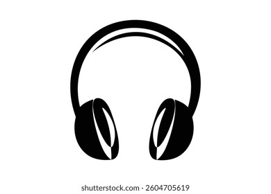 Headphone silhouette vector Minimalist style isolate outline vector illustration