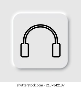 Headphone simple icon vector. Flat desing. Neumorphism design.ai