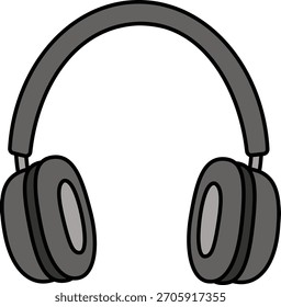 headphone simple picture with black and gray color